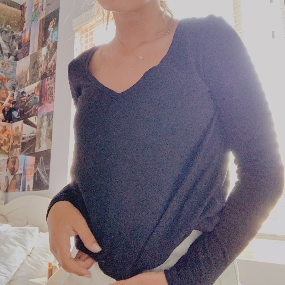 black soft & sexy vneck longsleeve